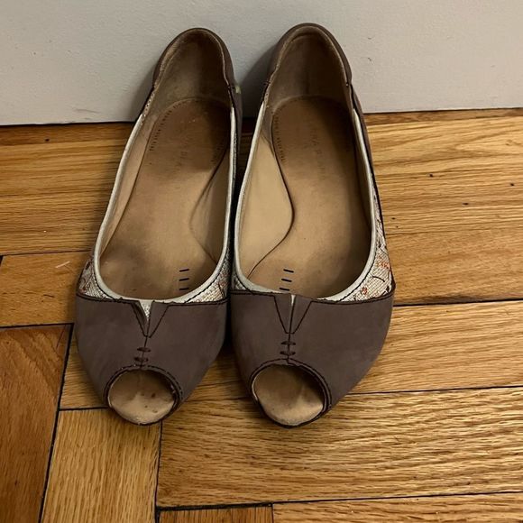 Anthropologie Terra Plana Sustainability Made Suede Shoes with Open Tie Size 8.5 - Picture 3 of 8